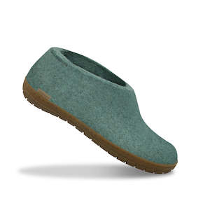 Glerups Felted NZ Wool Shoe With Honey Rubber Sole - North Sea