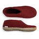 Glerups Felted Wool Shoe with Leather Sole - Red - Last Pair Sz 35