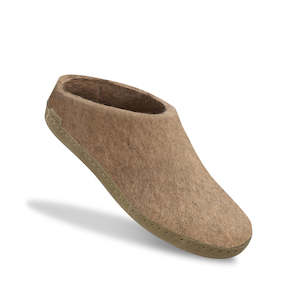 Glerups Felted NZ Wool Slip On with Leather Sole - Sand