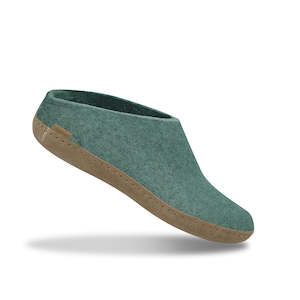 Glerups Felted NZ Wool Slip On with Leather Sole - North Sea