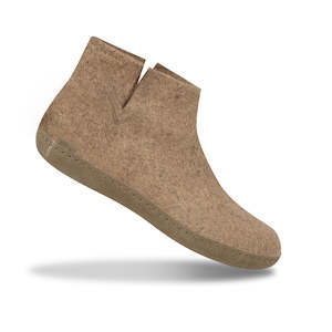 Glerups Boot: Glerups Felted NZ Wool Boot with Leather Sole - Sand