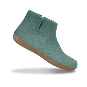 Glerups Felted NZ Wool Boot with Leather Sole - North Sea