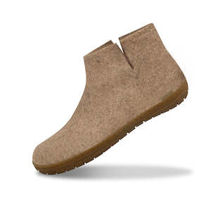 Glerups Boot: Glerups Felted NZ Wool Boot with Natural Rubber Sole - Sand