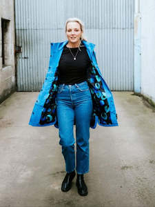 Moke: Billie Rain Coat - Imperial Blue/Night Bloom