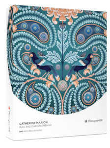 Huia and Chrysanthemum Circular Jigsaw Puzzle