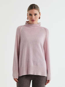 Two-Tone Rollneck in Lilac