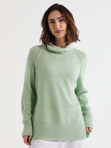Two-Tone Rollneck in Peppermint