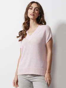 Chunky Linen Vest in Peony - Last one Sz X Large