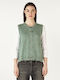 Essential Button Vest in Moss