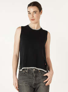 Zacket And Plover: Essential Two Tone Vest in Black