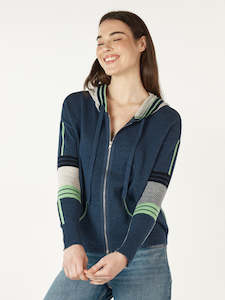 Multi Media Hoodie in Denim