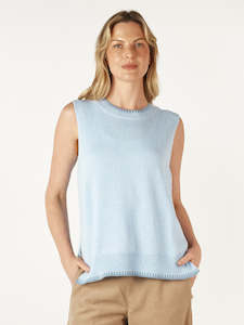 Zacket And Plover: Essential Two Tone Vest in Sky