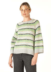 Zacket And Plover: Mohair Fairisle Jumper in Marl