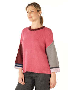 Mohair Colour Block in Rouge