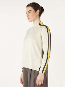 Contrast Funnel Neck Sweater in Ice