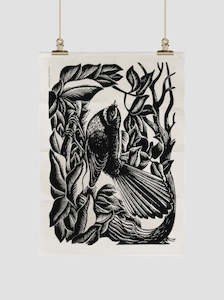 Tea Towel: PiwakawakaTea Towel by E Mervyn Taylor