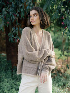 Jumpers And Cardigans: Romi Cardi in Hazelnut/Cream