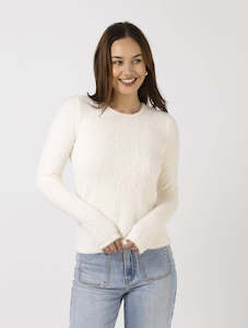 Sweaters And Tees: Fluffie Top in Ice Cream
