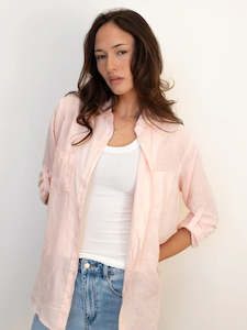 PRE ORDER Boyfriend Linen Shirt in Marshmallow