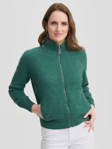 Possum And Merino Knitwear: Arianne Jacket in Fern