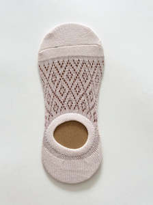 Fashion Accessories: Pink Lurex Crochet No Show Socks