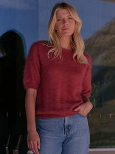 June Knit Tee in Pink Clay