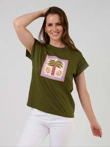 Khaki Palm Cuff Tee
