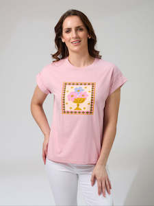 Mauve Jardin Tile Cuff Tee