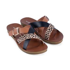 Brik Slide in Black/Cheetah