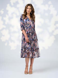 Dresses: Maeve Tulle Dress in Indigo Multi