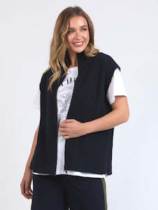 Foxwood: Zip Knit Vest in Navy
