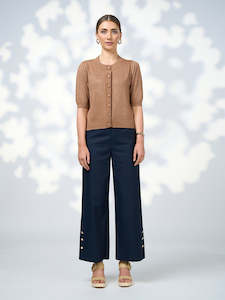 Knitwear And Sweaters: Mica Cardi in Bronze Shimmer