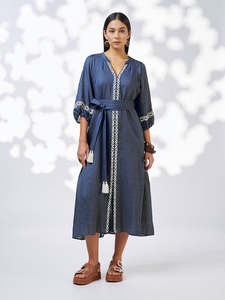 Maya Midi Dress in Denim