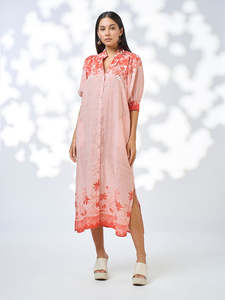 Dresses: Xanthe Shirt Dress in Burnt Orange Multi