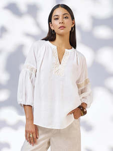 Shirts And Tops: Maya top in White