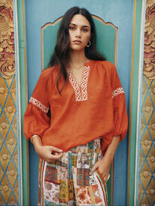 Shirts And Tops: Maya top in Burnt Orange
