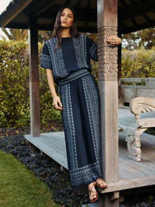 Shirts And Tops: Asher Top in Indigo Multi