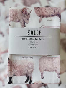NZ Sheep Breeds Tea Towel