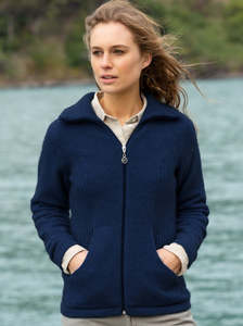 Possum And Merino Womenswear: Market Day Jacket in Possum Merino - Maritime