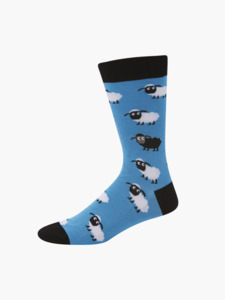 Bamboozld: Mens Black Sheep Socks - Blue