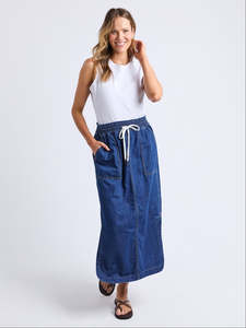 Bottoms: Clover Midi Denim Skirt