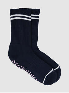Ribbed College Sock - Navy