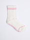 Ribbed College Sock - White