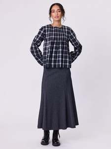 Batten Skirt in Grey Marl
