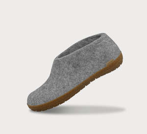 Glerups Felted NZ Wool Shoe With Honey Rubber Sole - Grey