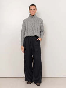 Tegan Cable Knit Jumper in Grey