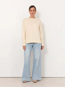 Lucille Long Sleeve Knit Jumper in Cream