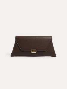 The Rona Clasp Front Clutch in Chocolate