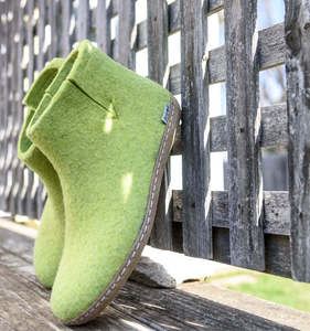 SALE Glerups Felted Wool Boot with Leather Sole - Lime