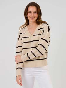 Joey Jumper in Putty Stripe